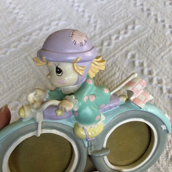 Precious Moments 1993 Girl Bicycle Double Picture Frame Nursery Whimsical Rare - Picture 2 of 8